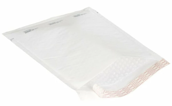 White poly bubble mailer self-seal