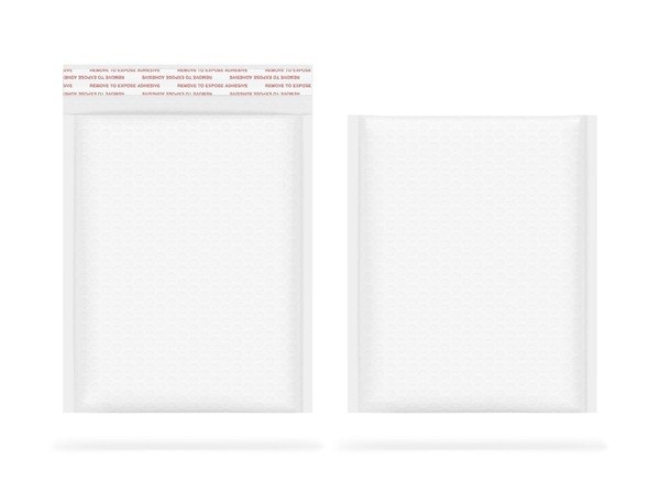 White poly bubble mailer self-seal