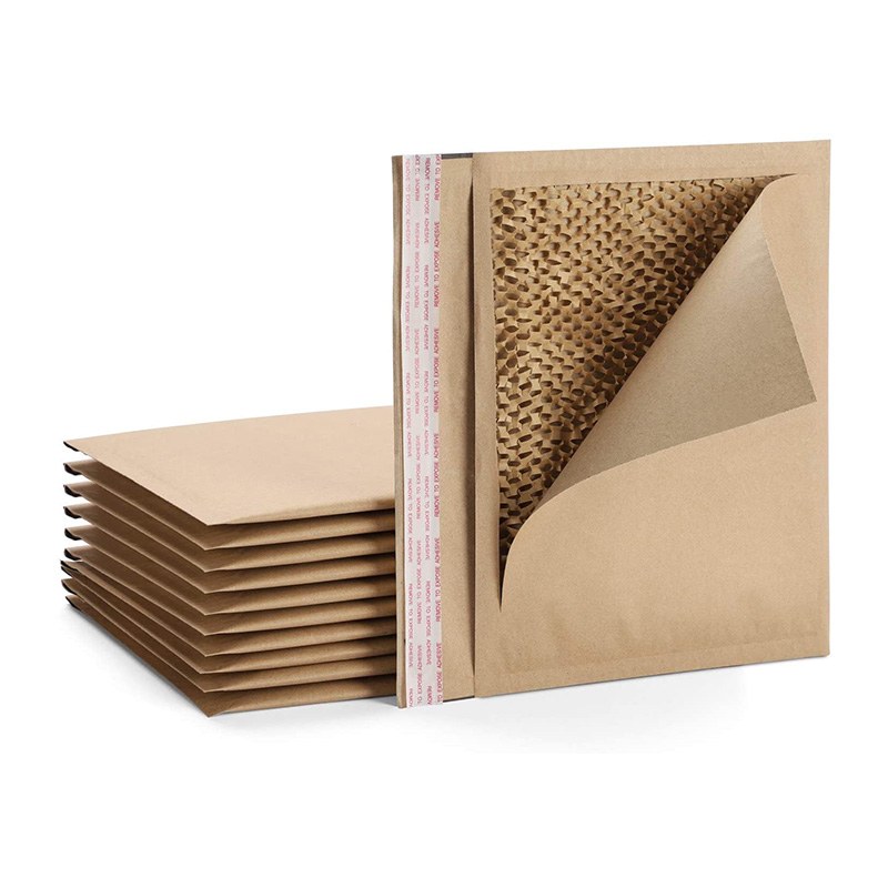 Brown honeycomb paper padded mailer eco-friendly