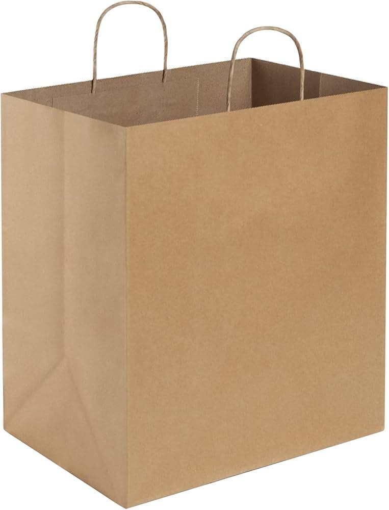 Brown kraft paper bags with handles