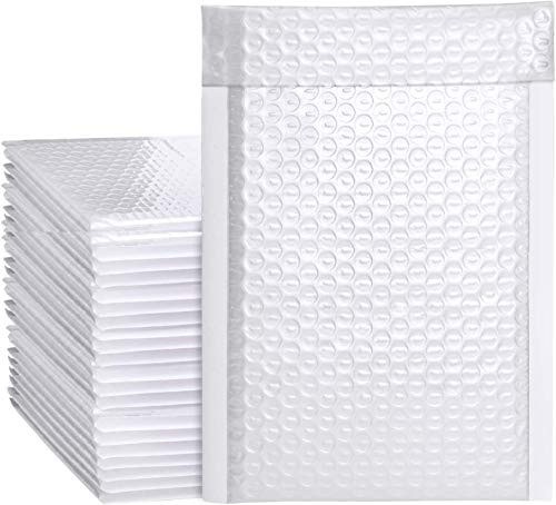 White poly bubble mailer self-seal